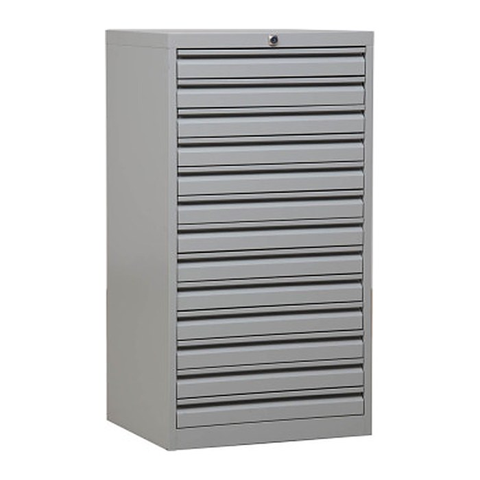 Gürkan Schubladenschrank lichtgrau 13 Schubladen 53,0 x 43,0 x 98,0 cm, 1 St.