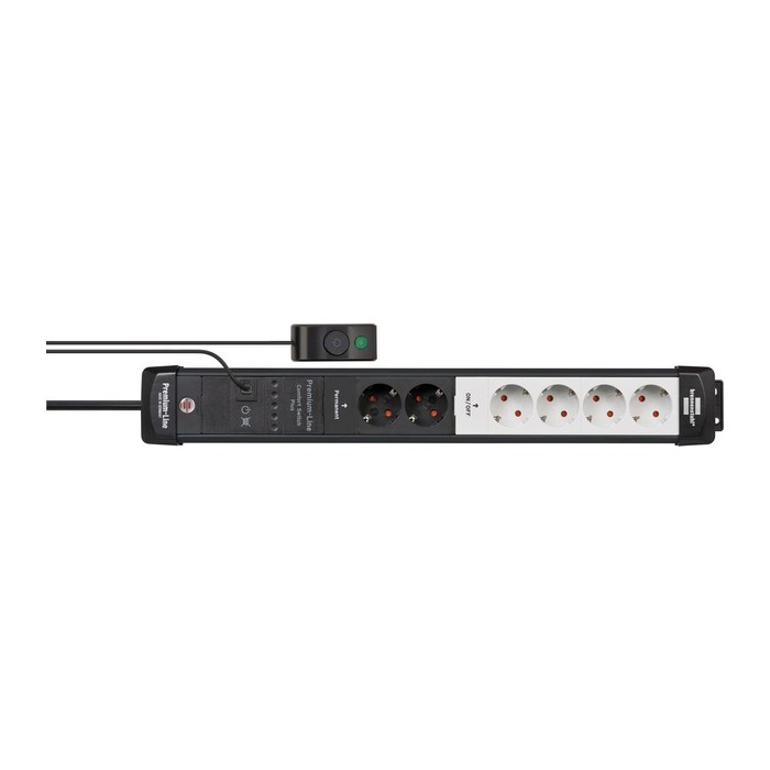 brennenstuhl Premium-Line Comfort Switch Plus 6-fach Steckdosenleiste mit Fußschalter 3,0 m schwarz