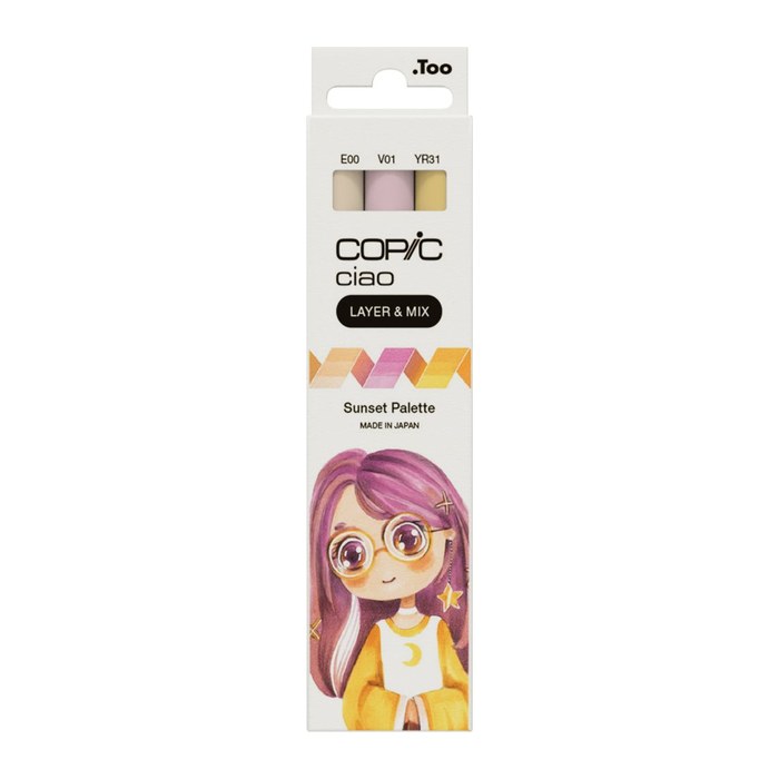 COPIC® Ciao Sunset Palette Layoutmarker-Set farbsortiert 1,0 + 6,0 mm, 3 St.