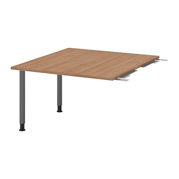 HAMMERBACHER Verbindungsplatte höhenverstellbar KT12C nussbaum, grafit rechteckig 120,0 x 130,0 x 72,0 - 74,0 cm
