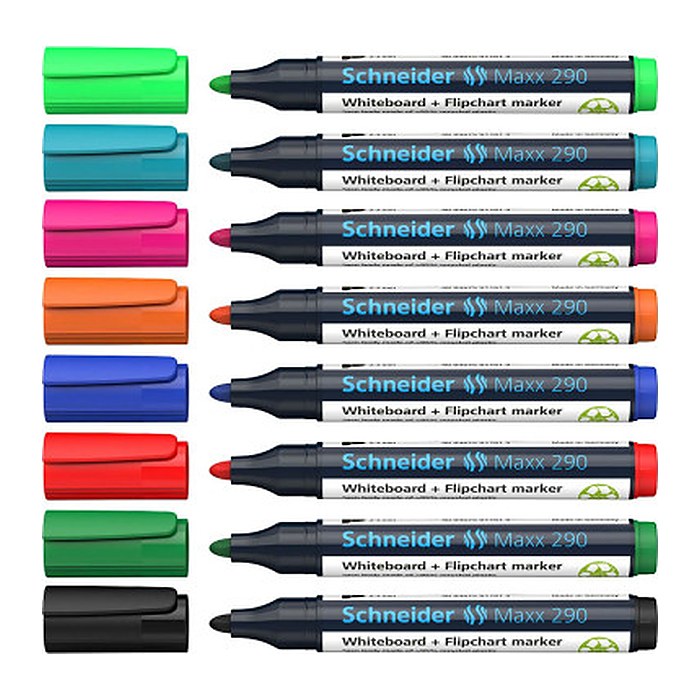Schneider Maxx 290 Whiteboard- und Flipchart-Marker farbsortiert 2,0 - 3,0 mm, 8 St.