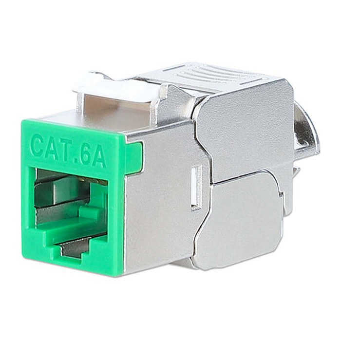 INTELLINET Cat6a 10G STP Keystone-Modul grün