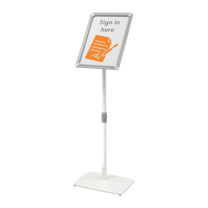 nobo Infoständer Premium Plus silber DIN A3 42,0 x 30,0 x 78,0 - 130,0 cm, 1 St.