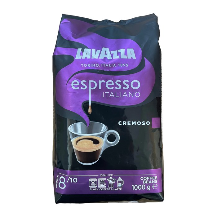 LAVAZZA Espresso Cremoso Espressobohnen, Arabica- und Robustabohnen kräftig, 1 kg