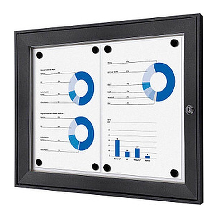Showdown® Displays Schaukasten grau 2x DIN A4 52,1 x 2,3 x 38,8 cm, 1 St.