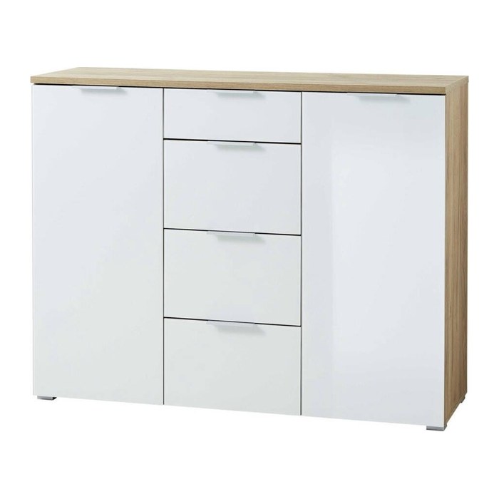 GERMANIA Sideboard TELDE, 3982-242 weiß, navarra-eiche 134,0 x 40,0 x 105,0 cm, 1 St.