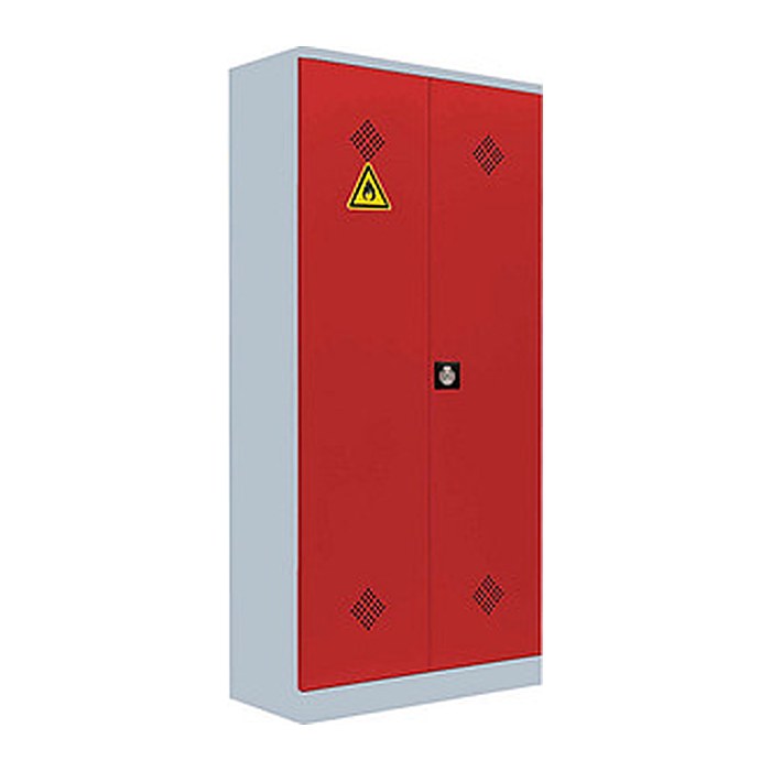 LÜLLMANN Umweltschrank 566254 feuerrot, lichtgrau 4 Fachböden 91,6 x 42,2 x 195,0 cm, aufgebaut, 1 St.