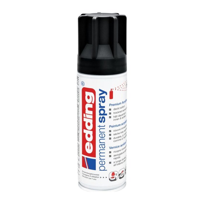 edding 5200 Acrylspray Sprühfarbe tiefschwarz matt, 1 St.