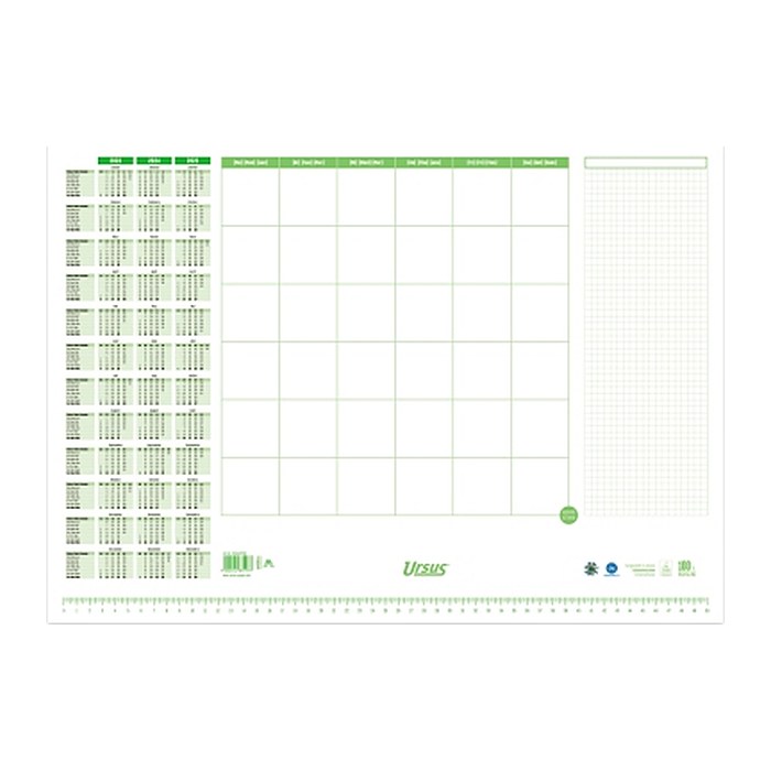 Ursus® Schreibtischunterlage weiß/grün Papier 52,5 x 37,5 cm, 30 Blatt