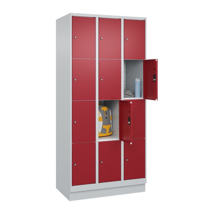 CP Schließfachschrank Classic PLUS lichtgrau, rubinrot 080020-304 S10001, 4 Schließfächer 90,0 x 50,0 x 185,0 cm