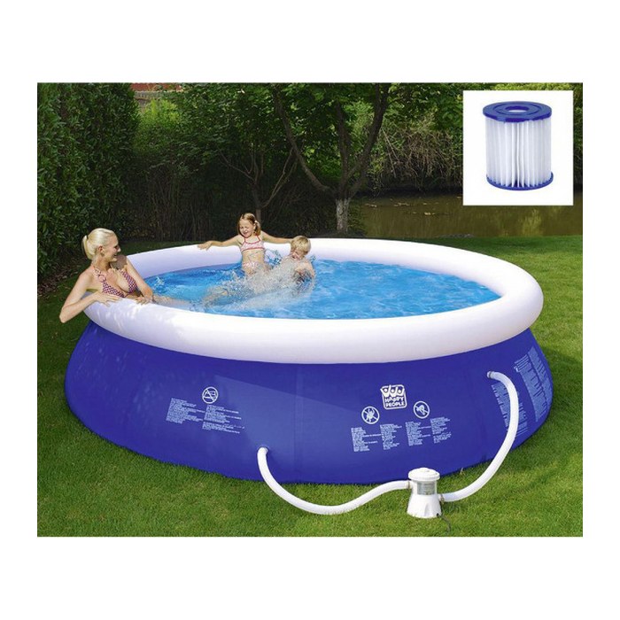 HAPPY PEOPLE® Quick-Up-Pool 3681,0 l blau 300,0 x 76,0 cm