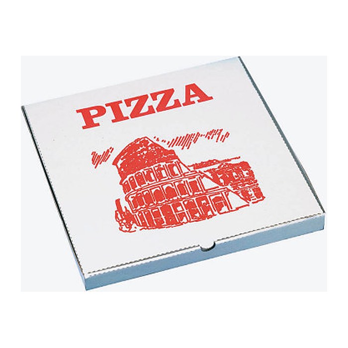 STARPAK Pizzakartons weiß, rot 28,0 x 28,0 cm, 100 St.