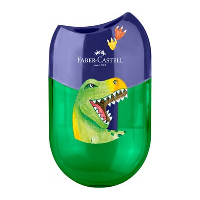 FABER-CASTELL Dosenspitzer doppelt Dino blau