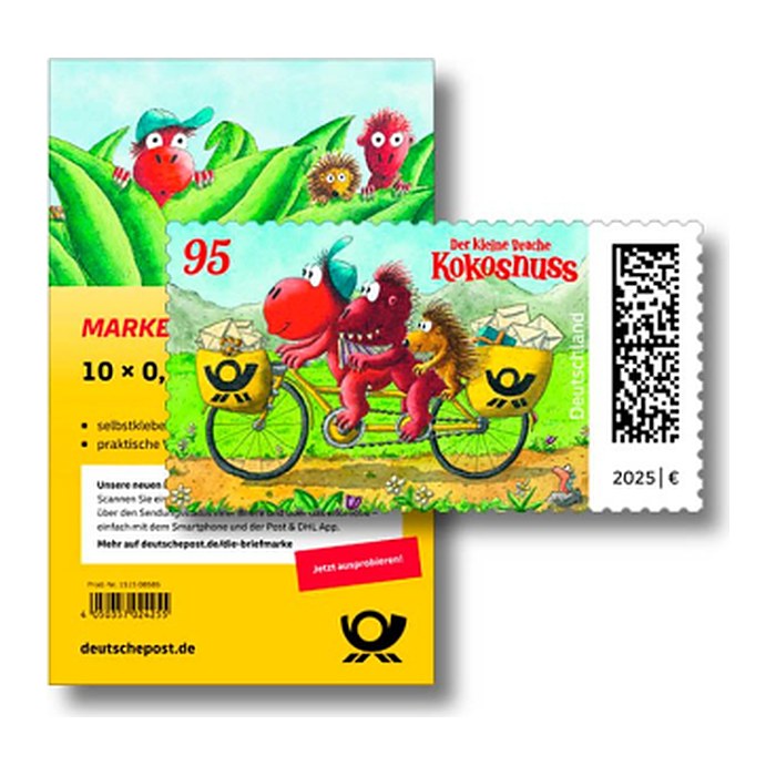 Deutsche Post 0,95 € Briefmarken "Der kleine Drache Kokosnuss" selbstklebend, 10 St.