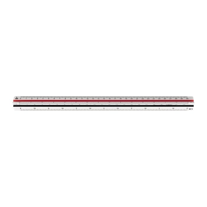 M + R Dreikantmaßstab Berufsschule 30,0 cm, weiß, rot