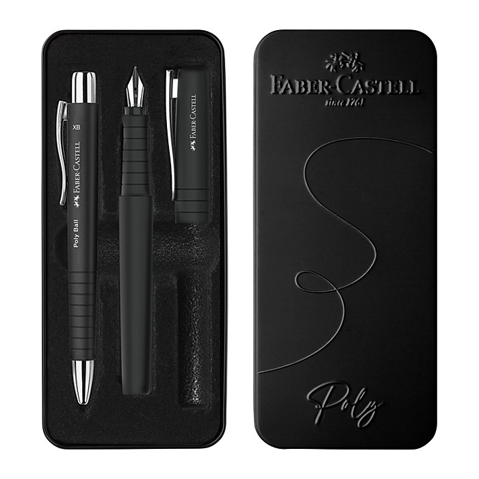FABER-CASTELL Schreibset Poly Ball Pen schwarz