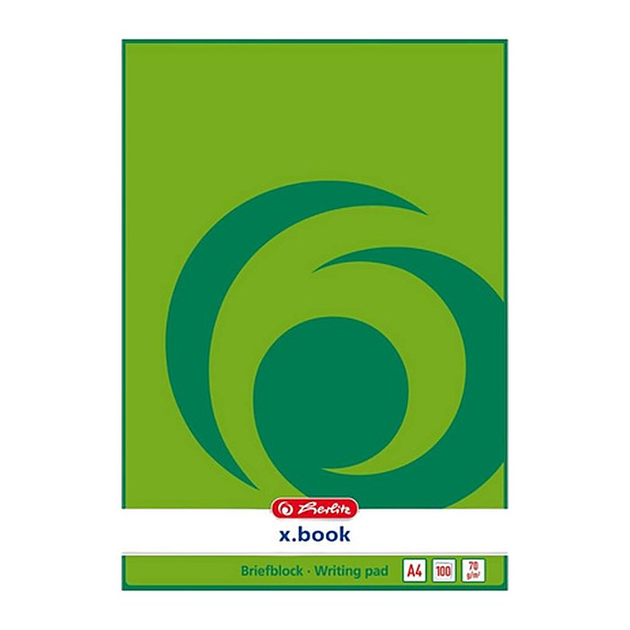 herlitz Briefblock x.book DIN A4 blanko Lineatur 20, 1 Block