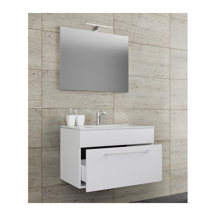 VCM my bath Badmöbel-Set 3-teilig Badinos 914811 weiß 80,0 x 46,0 x 50,0 cm