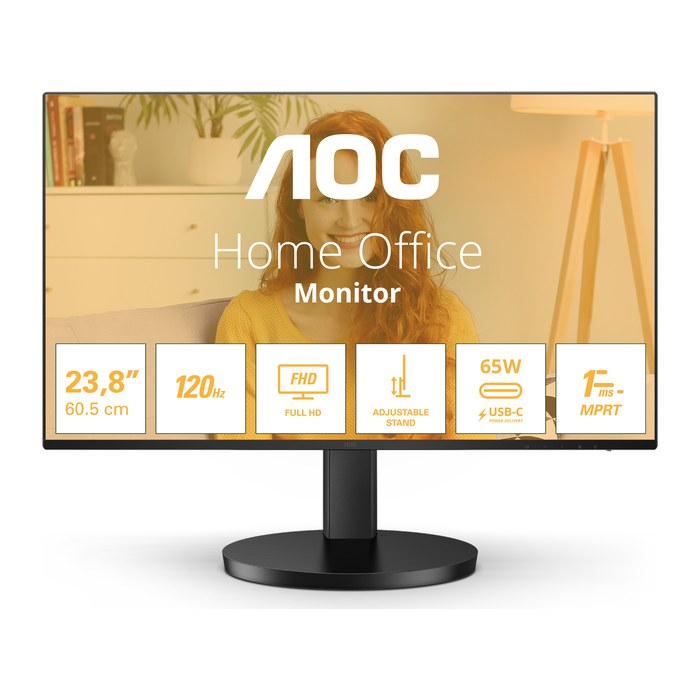 AOC 60,5cm (23,8") 24B3CF2 16:09 HDMI+USB-C IPS Lift black retail