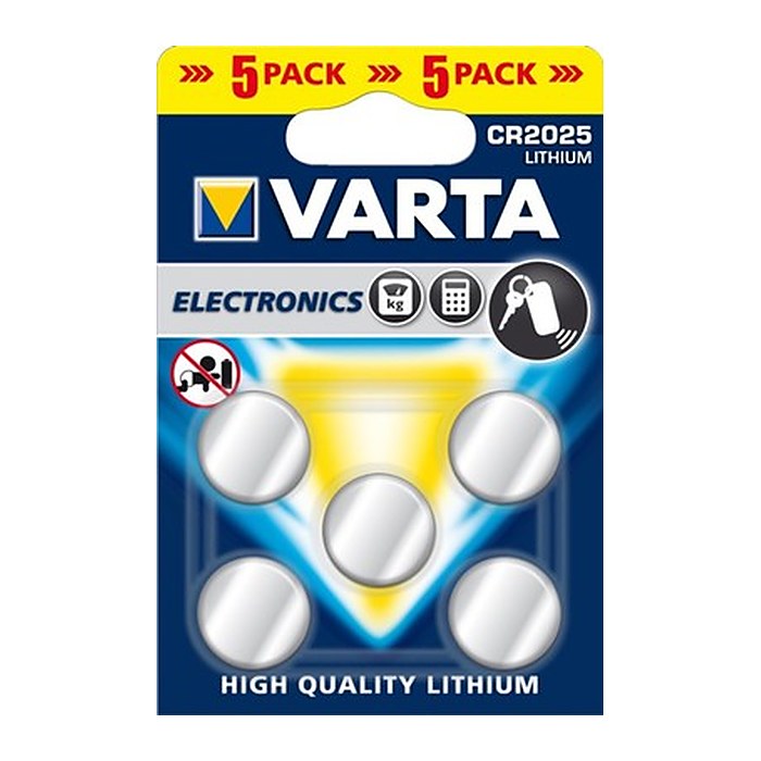 VARTA Knopfzellen CR2025 Lithium 3,0 V, 5 St.