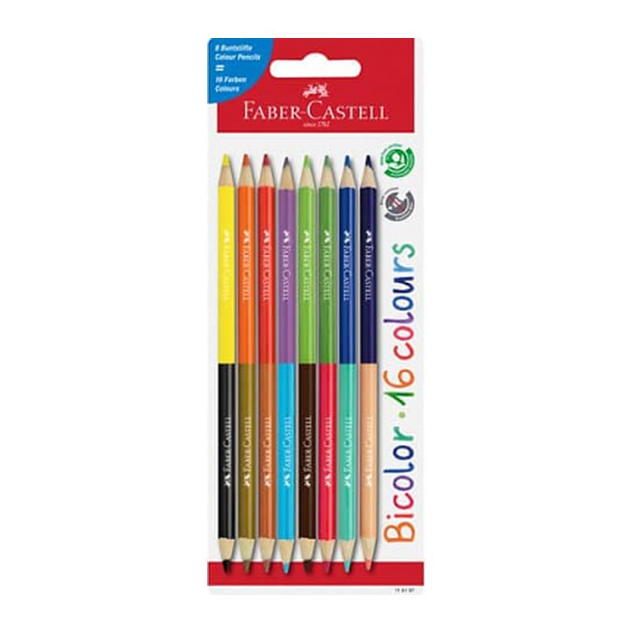 FABER-CASTELL Bicolor Buntstifte farbsortiert, 8 St.