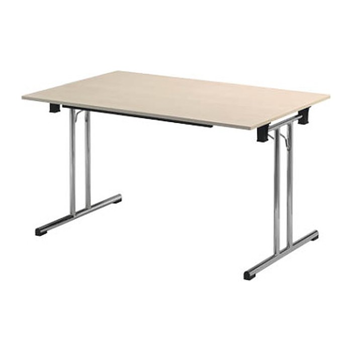 SODEMATUB Mehrzwecktisch ahorn rechteckig, Rundrohr chrom, 140,0 x 70,0 x 74,0 cm