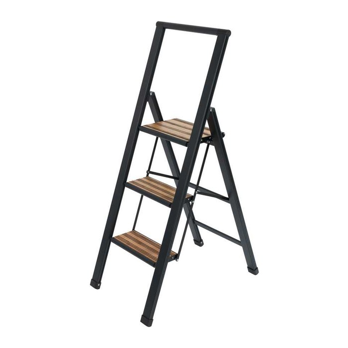 WENKO Klapptritt schwarz 3 Stufen, H: 119,0 cm