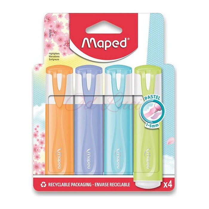 maped Fluo Peps pastell Textmarker farbsortiert, 4 St.