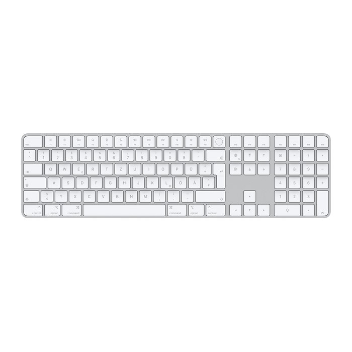 Apple Magic Keyboard (2024) mit Ziffernblock und Touch ID Tastatur kabellos silber, weiß