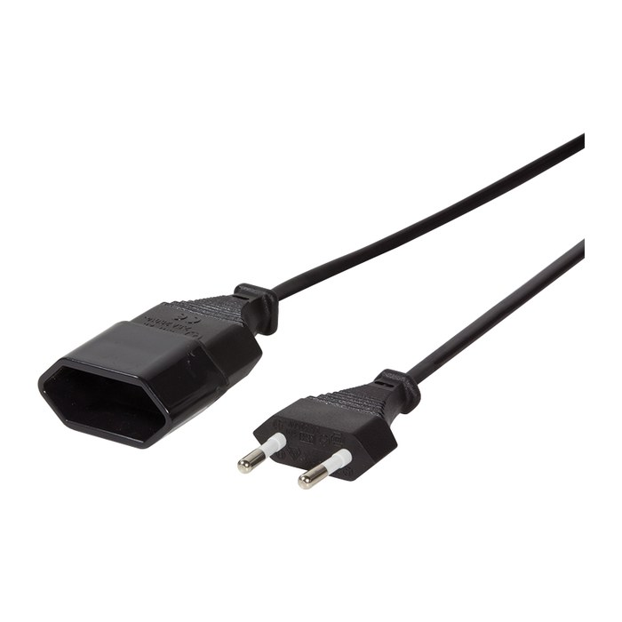 Logilink Netzkabel Euro CEE 7/16 Stecker zu Dose, 2m schwarz
