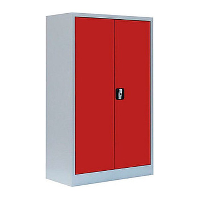 LÜLLMANN Stahlschrank 530294 feuerrot, lichtgrau 2 Fachböden 80,0 x 38,3 x 120,0 cm, aufgebaut, 1 St.