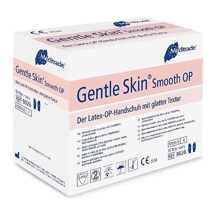 Meditrade® unisex OP-Handschuhe Gentle Skin® Smooth beige Größe 8, 50 Paar