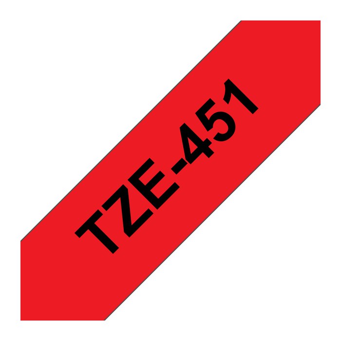 brother Schriftband TZe-451 TZE451, 24 mm, schwarz auf rot, 1 St.