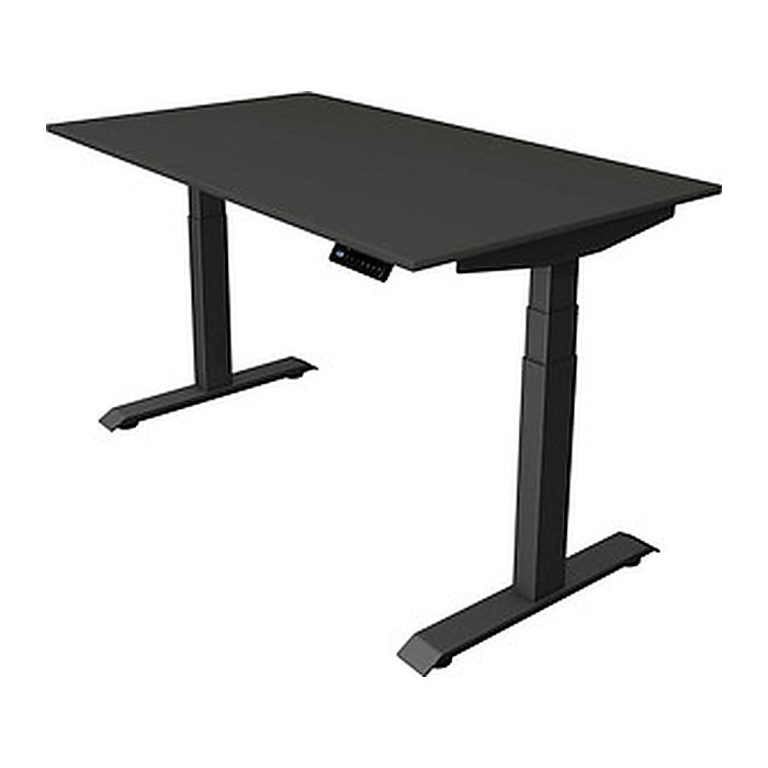 Kerkmann Move 4 elektrisch höhenverstellbarer Schreibtisch anthrazit rechteckig, T-Fuß-Gestell grau 140,0 x 80,0 cm