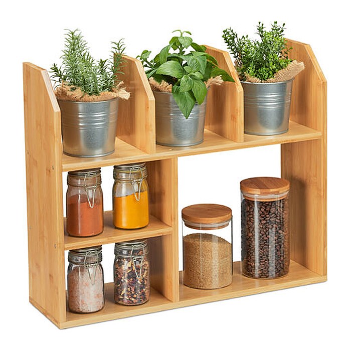 relaxdays Küchen-Organizer natur 55,0 x 16,0 x 45,5 cm, 1 St.