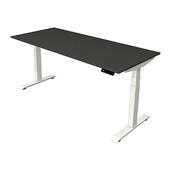 Kerkmann Move 4 elektrisch höhenverstellbarer Schreibtisch anthrazit rechteckig, T-Fuß-Gestell weiß 180,0 x 80,0 cm