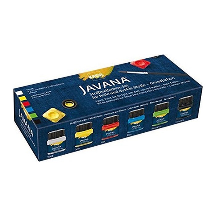 KREUL Javana Opak Stoffmalfarbe farbsortiert 6 x 20 ml, 6 St.