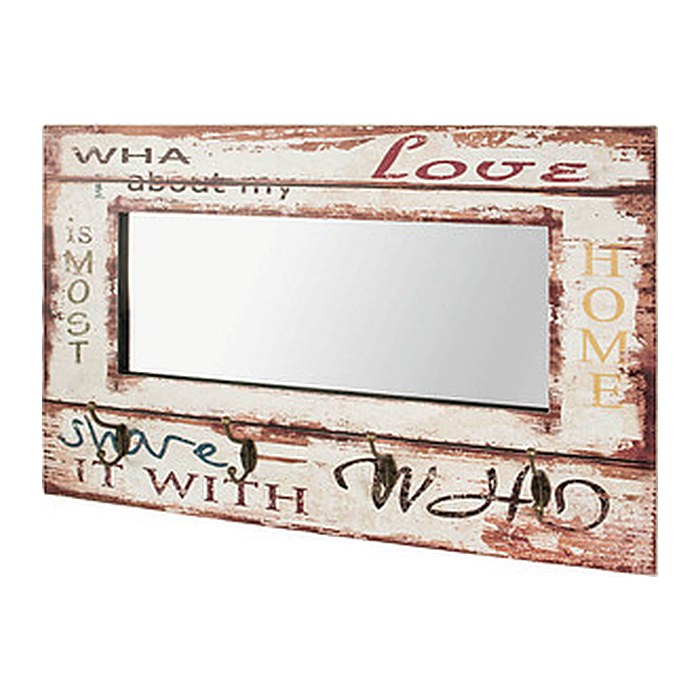 HAKU Möbel Wandgarderobe 89941 Vintage Holz 4 Haken 80,0 x 52,0 cm, 1 St.
