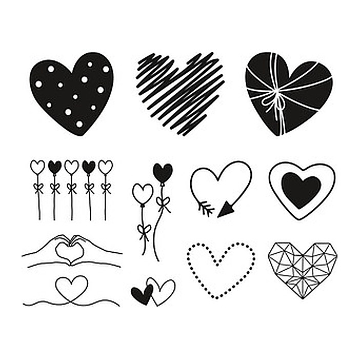 HEYDA Motivstempel-Set Herzen, 1 St.
