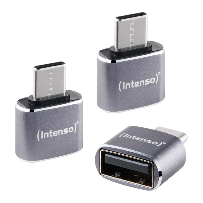 Intenso 3-pack USB Adapter USB-A -> USB-C C480C Aluminium