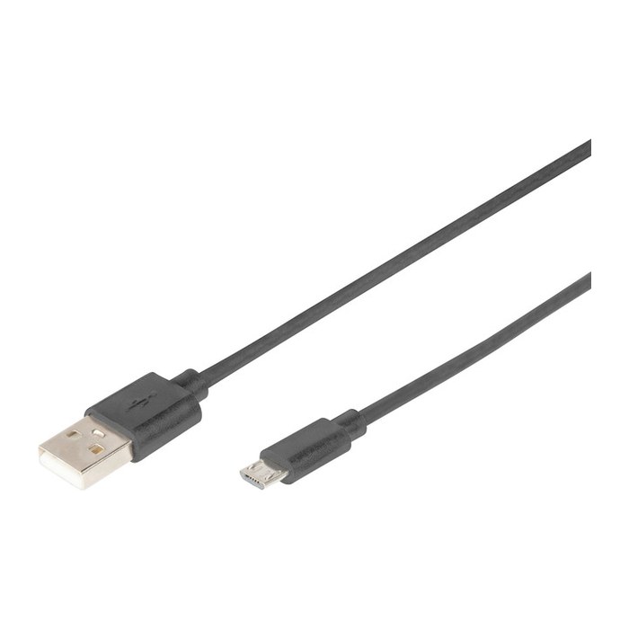 DIGITUS USB 2.0 Anschlusskabel Typ A -mikro B St/St 1,8m, sw
