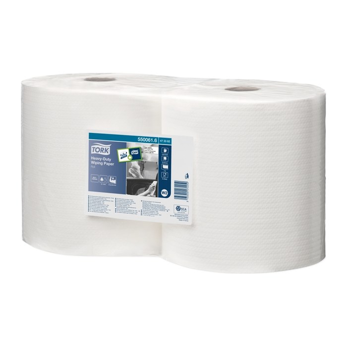 TORK Putztuchrollen Premium W1/ W2 1-lagig weiß, 350 Blätter, 2 Rollen