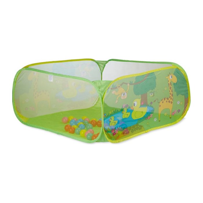 relaxdays Bällebad Tiermotive grün 110,0 x 110,0 x 50,0 cm