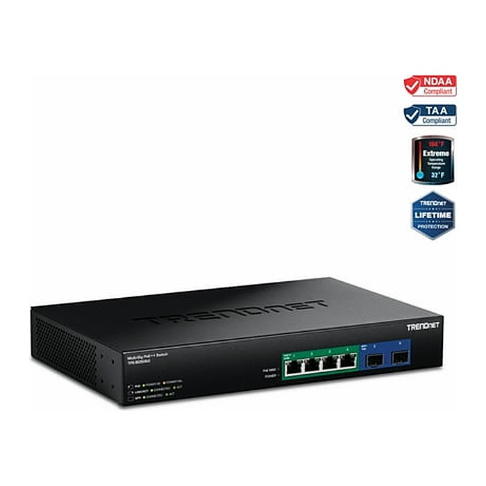 TRENDnet Switch 6-Port 2.5G GaN PoE++ 240W 2x10G SFP+ RackM