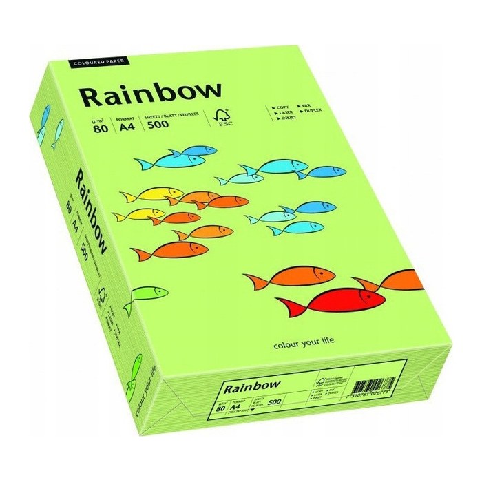 Rainbow Kopierpapier COLOURED PAPER leuchtend grün DIN A4 80 g/qm 500 Blatt