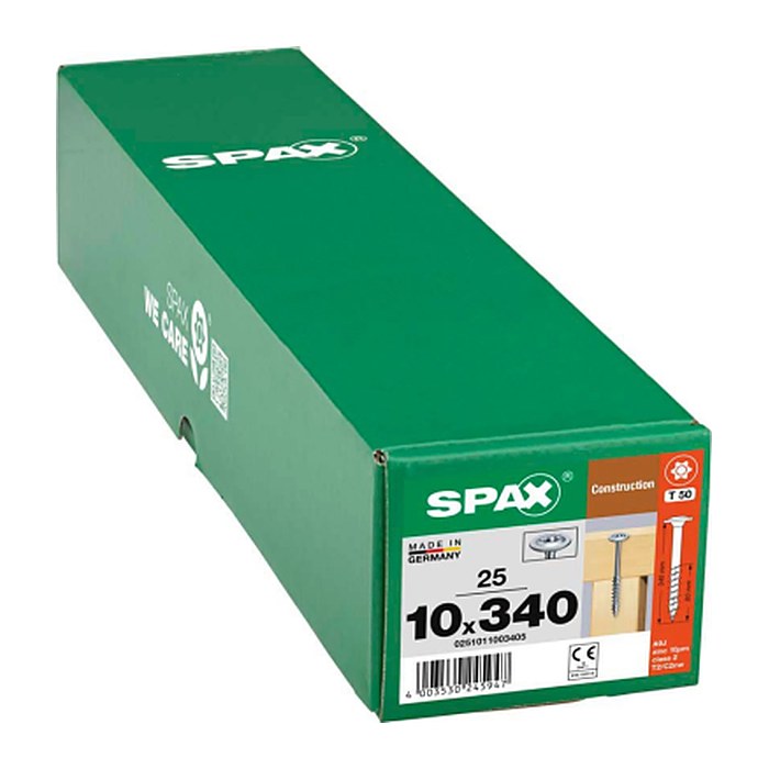 SPAX® Holzbauschrauben T40 Tellerkopf WIROX 0251011003405 10 mm x 340 mm, 25 St.