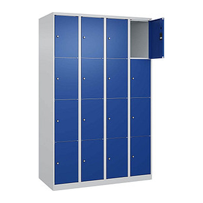 CP Schließfachschrank Classic Plus enzianblau, lichtgrau 080000-404 S10003, 16 Schließfächer 120,0 x 50,0 x 185,0 cm