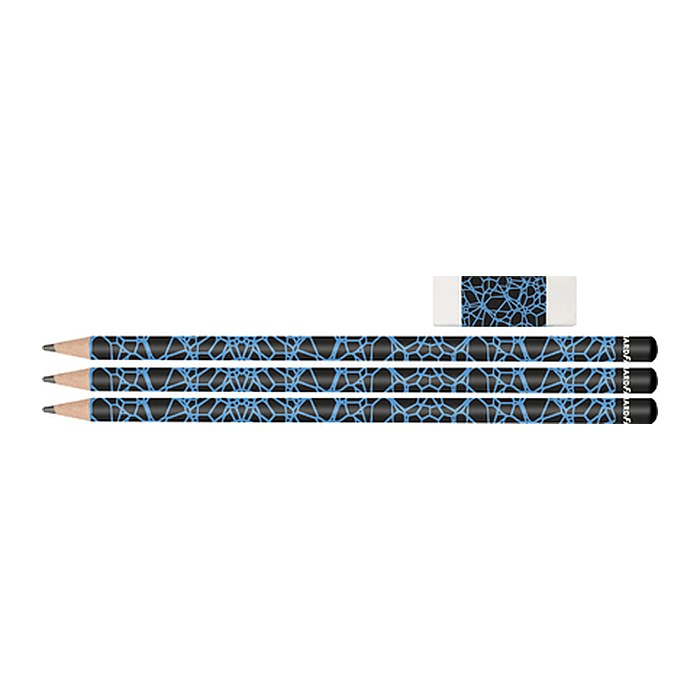 EBERHARD FABER Bleistift-Set HB schwarz/neon blau, 1 Set
