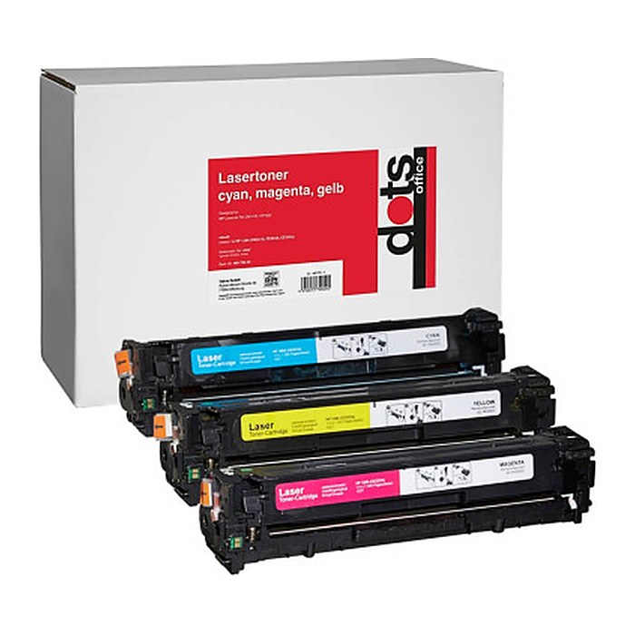 dots cyan, magenta, gelb Toner kompatibel zu HP 128A (CF371AM), 3er-Set