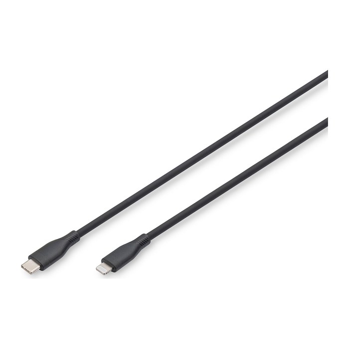 DIGITUS USB 2.0 Kabel Typ C-Lightning Silikon 0,5m MFI schwa